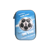 3D Embossed Pencil Box Football (Light Blue)